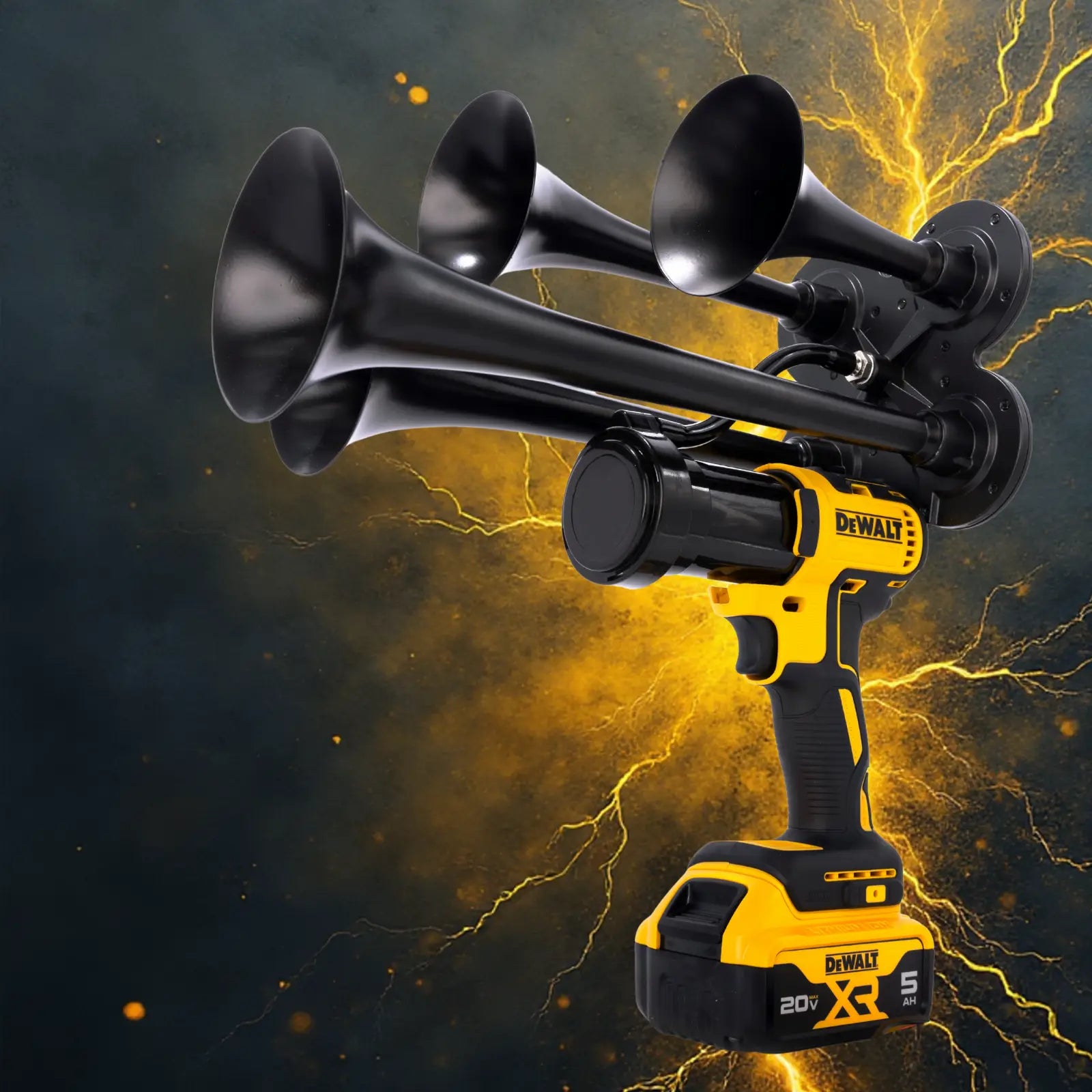 DeWalt Train Horn made from a genuine DeWalt impact drill