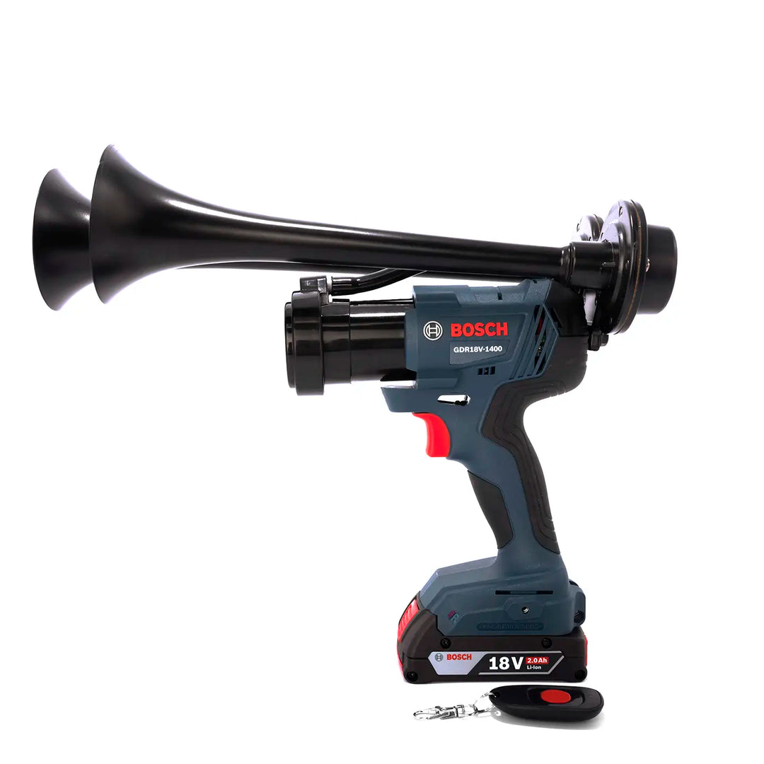 Portable Bosch black Compact Dual train horn 18V cordless handheld boss gun design 130dB