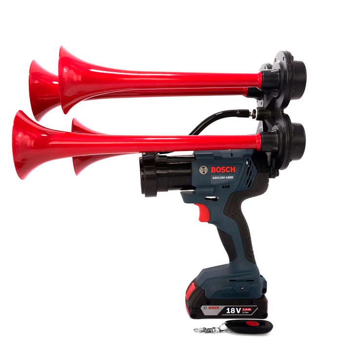 Portable Bosch red Pulsefire 18V cordless train horn handheld boss gun design premium air horn