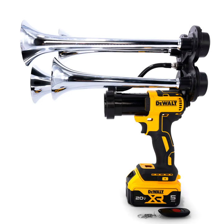 DeWalt boss gun Pulsefire train horn premium 4 trumpet model with remote control.