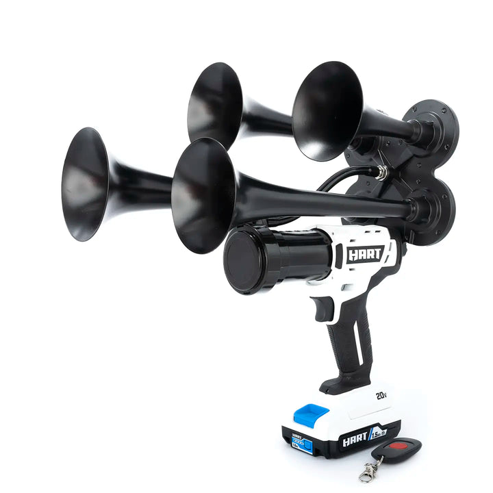Handheld Hart Core Quad train horn drill 4 trumpet model ready to use out of the box 140dB
