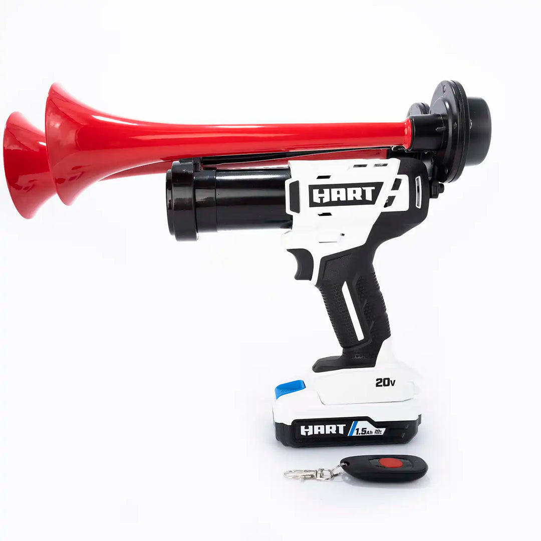 Impact Train Air Horn Compatible with Porter Cable batteries Red