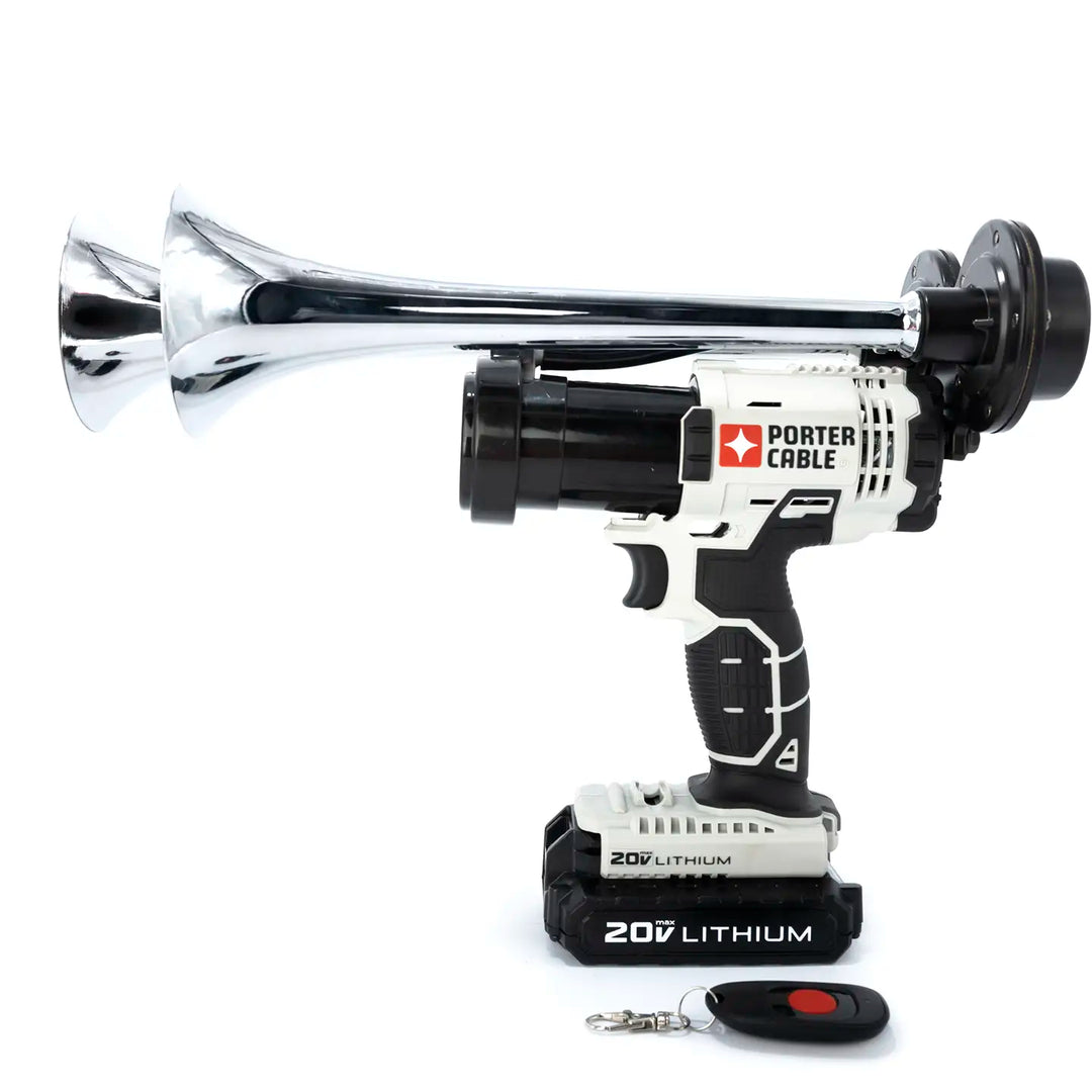 Impact Train Air Dual Horn Compatible with Porter Cable batteries Chrome