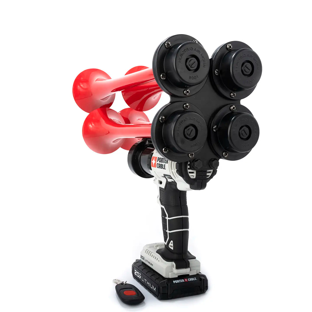 Impact Train Air Quad Pro Horn Compatible with Porter Cable batteries Red