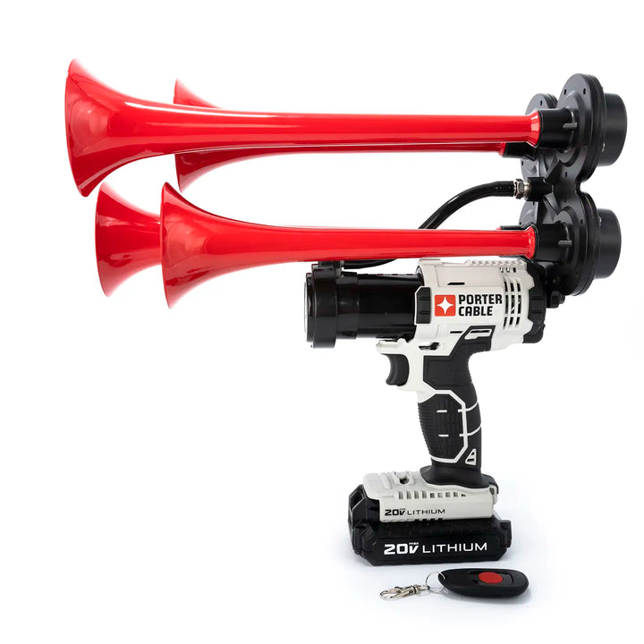 Impact Train Air Quad Pro Horn Compatible with Porter Cable batteries Red