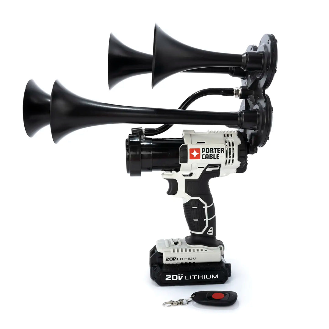 Impact Train Air Quad Horn Compatible with Porter Cable batteries Black