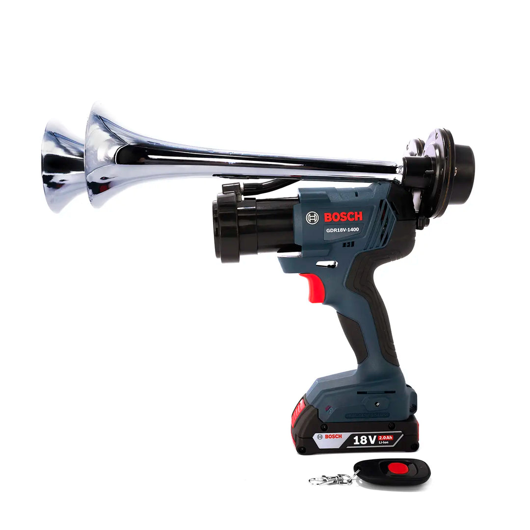 Train Horn for Bosch Batteries | Cordless Bosch silver Compact Dual 18V train horn 