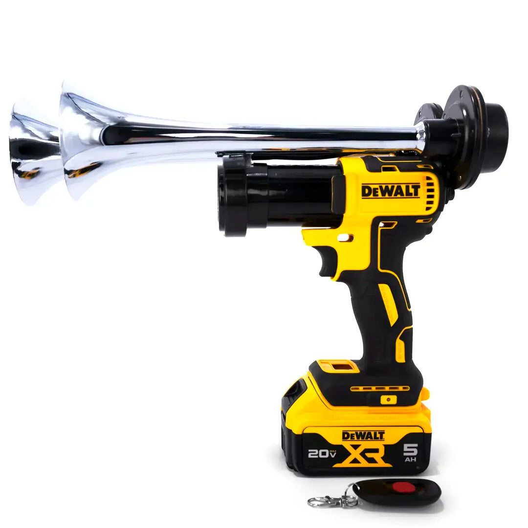 Impact Train Air Horn Drill for Dewalt Batteries Dual Chrome with Remote Control