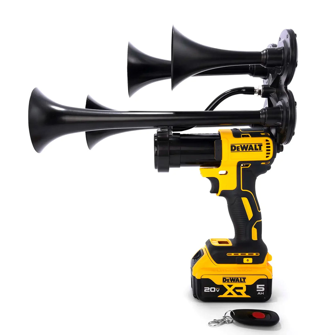 Impact Train Air Horn Drill for Dewalt Batteries Quad Black with Remote Control