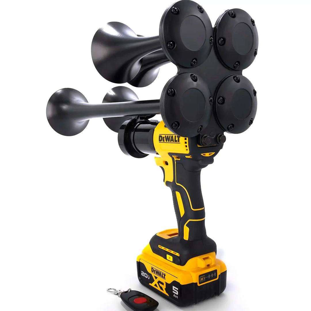 Impact Train Air Horn Drill for Dewalt Batteries Quad Black with Remote Control