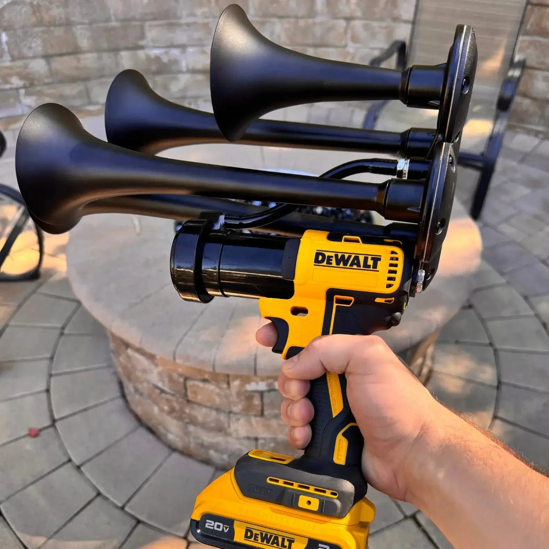 Impact Train Air Horn Drill for Dewalt Batteries Quad Black with Remote Control