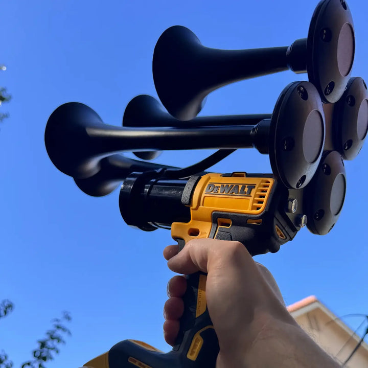 Impact Train Air Horn Drill for Dewalt Batteries Quad Black with Remote Control