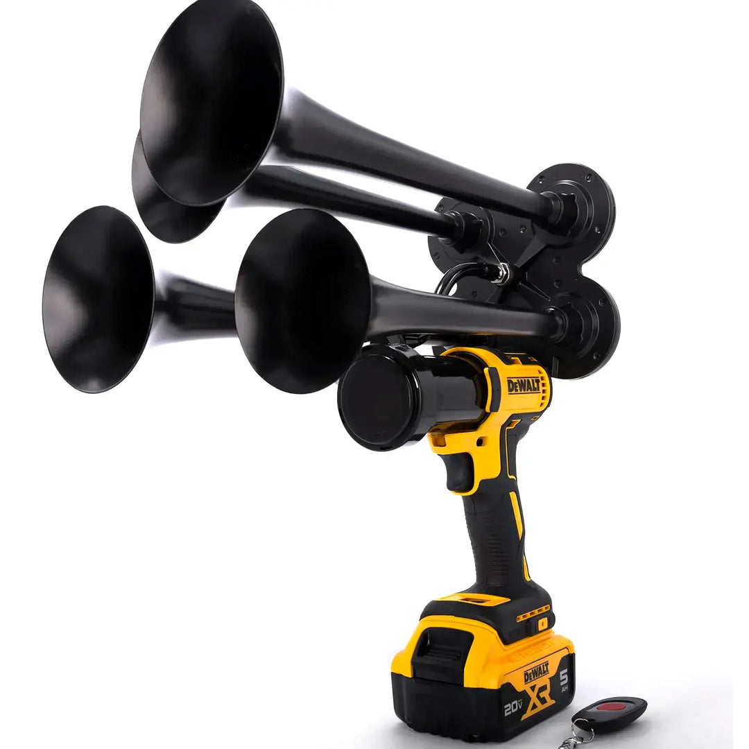 Impact Train Air Horn Drill for Dewalt Batteries Quad Pro Black with Remote Control