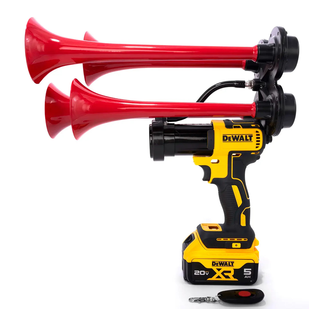 Impact Train Air Horn Drill for Dewalt Batteries Quad Pro Red Extreme with Remote Control