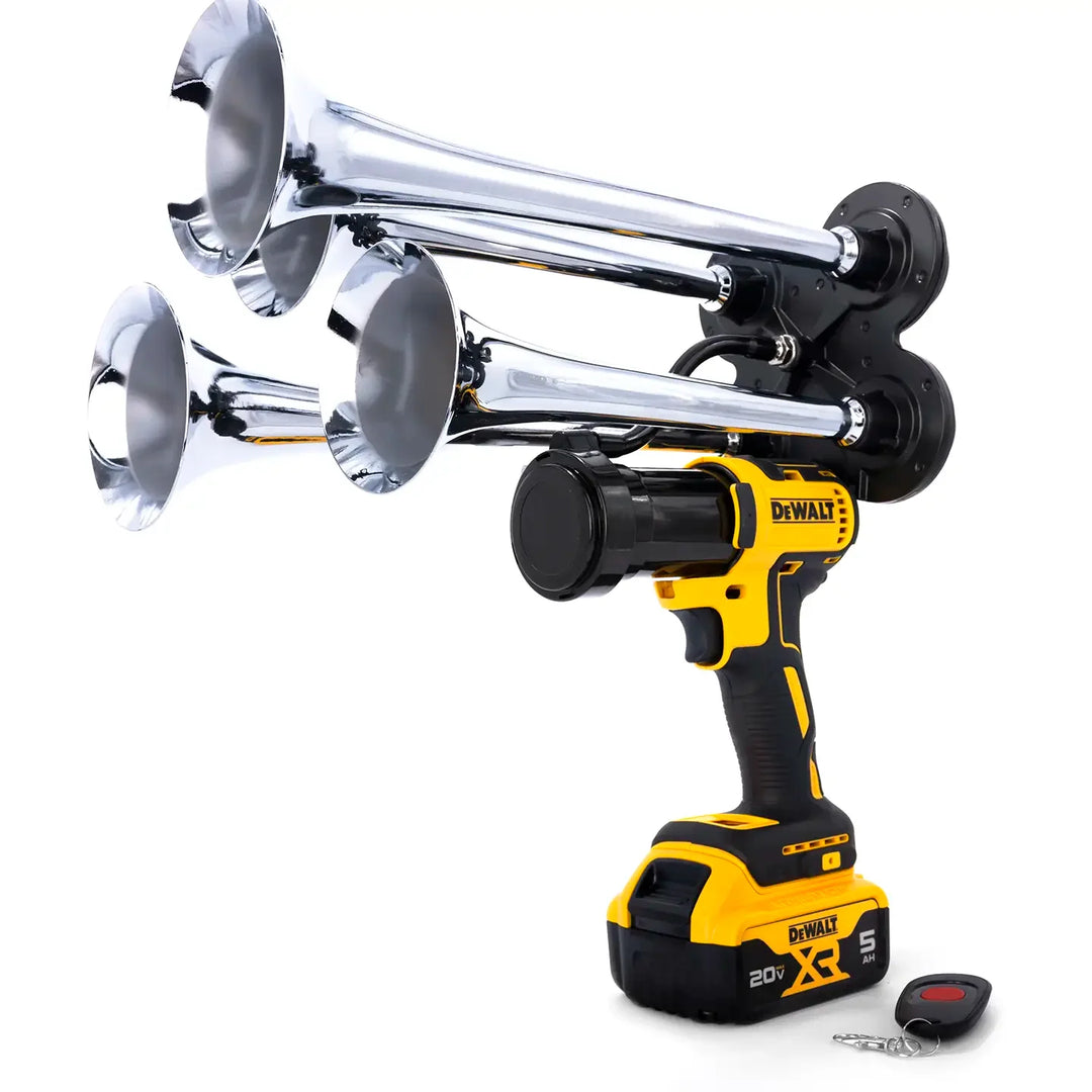 Impact Train Air Horn Drill for Dewalt Batteries Quad Pro Chrome Premium with Remote Control