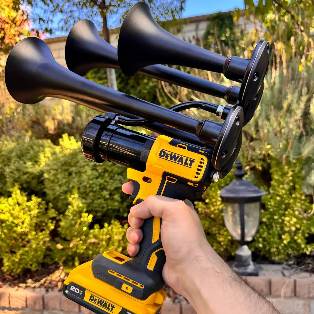 Impact Train Air Horn Drill for Dewalt Batteries Quad Black with Remote Control