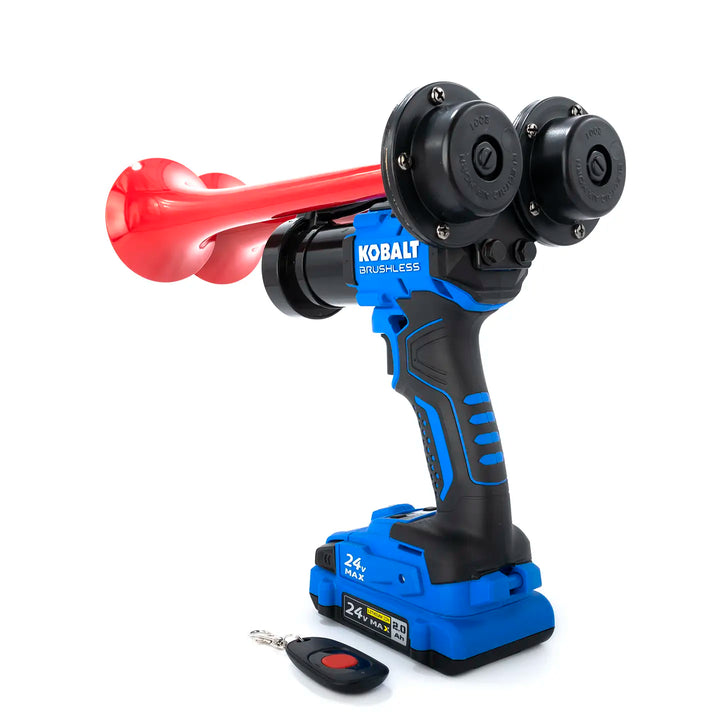 Handheld Kobalt red Compact Dual train horn ready to use out of the box 130dB