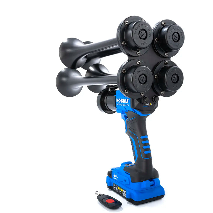 Handheld Kobalt Pulsefire Premium Extreme black air horn drill built for loud 150dB performance