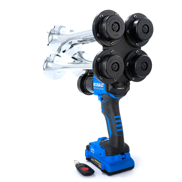 Kobalt Pulsefire Premium Extreme silver train horn drill portable 24V air horn ready to use out of the box 150dB