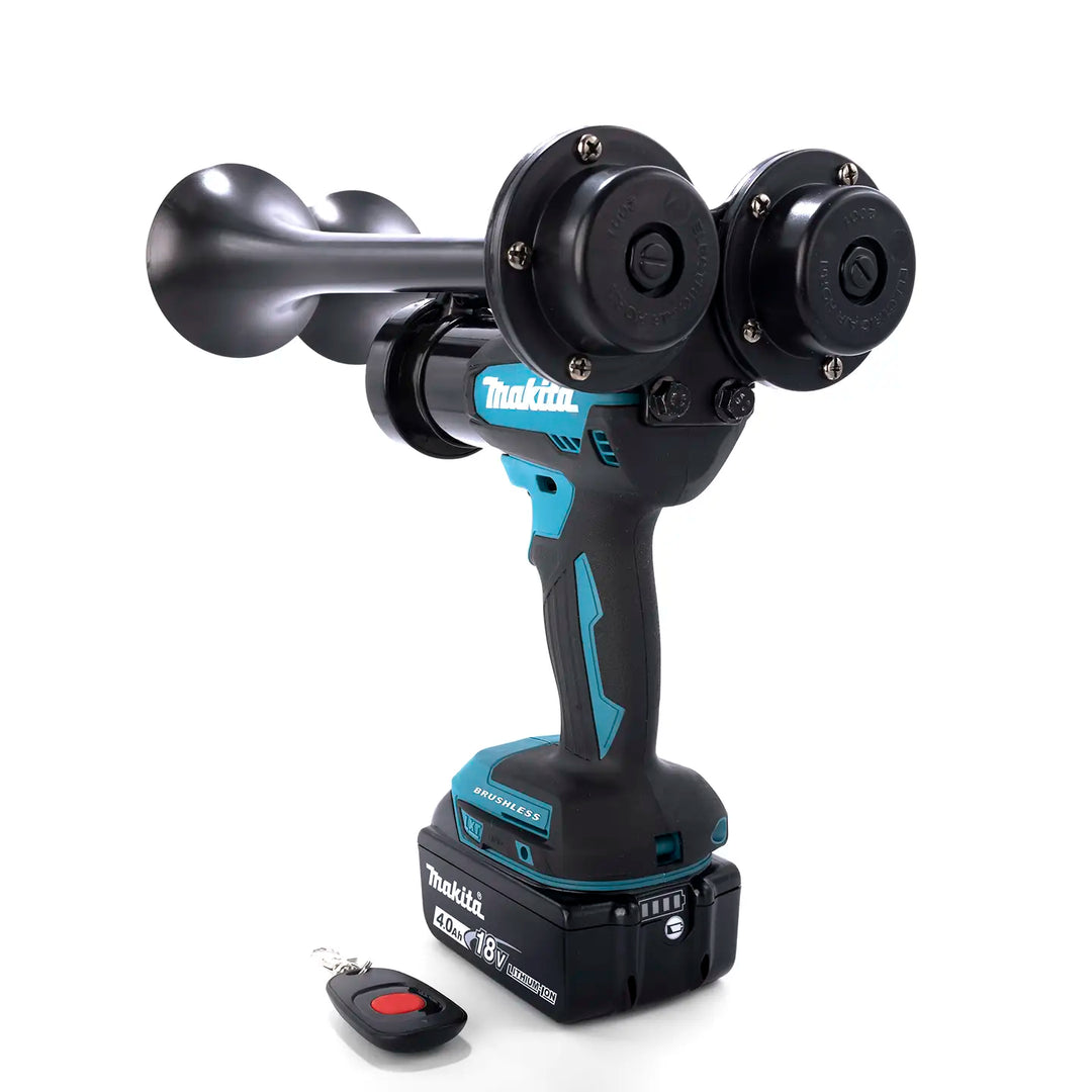 Portable Makita Train Horn Dual Model cordless air horn with two metal trumpets