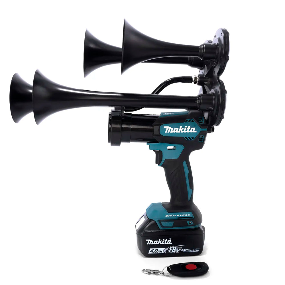 Makita Quad Model train horn with four metal trumpets ready to use out of the box