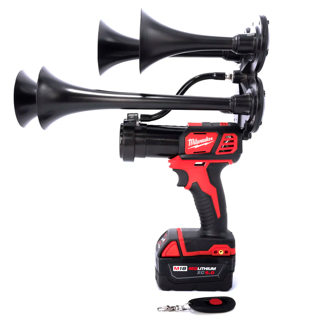 Handheld Milwaukee Core Quad train horn drill boss gun style 4 trumpet model ready to use