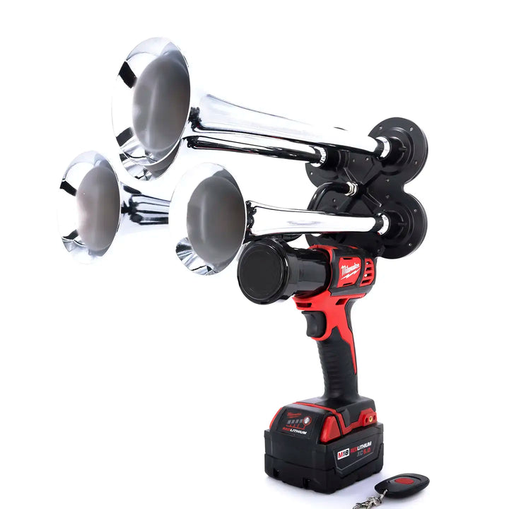 Handheld Milwaukee train horn Pulsefire Premium Edition ready to use out of the box chrome