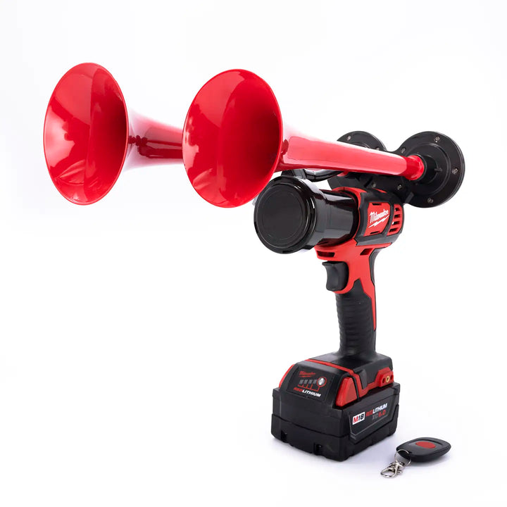 Milwaukee impact train air horn with remote control in red color