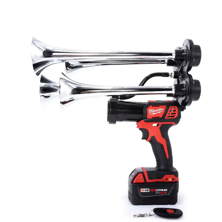Milwaukee boss gun Pulsefire train horn premium 4 trumpet model with remote control in chrome premium
