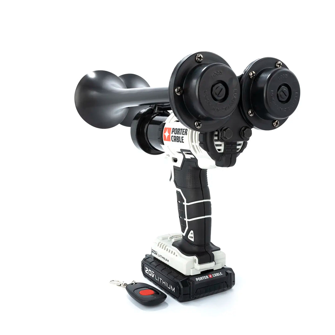 Handheld Porter Cable Compact Dual black air horn drill boss gun style built for loud performance 130dB