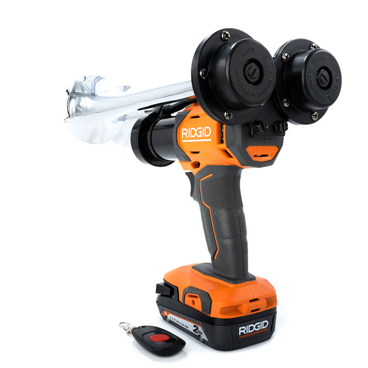 Ridgid Compact Dual silver train horn portable 18V drill-based air horn ready to use out of the box