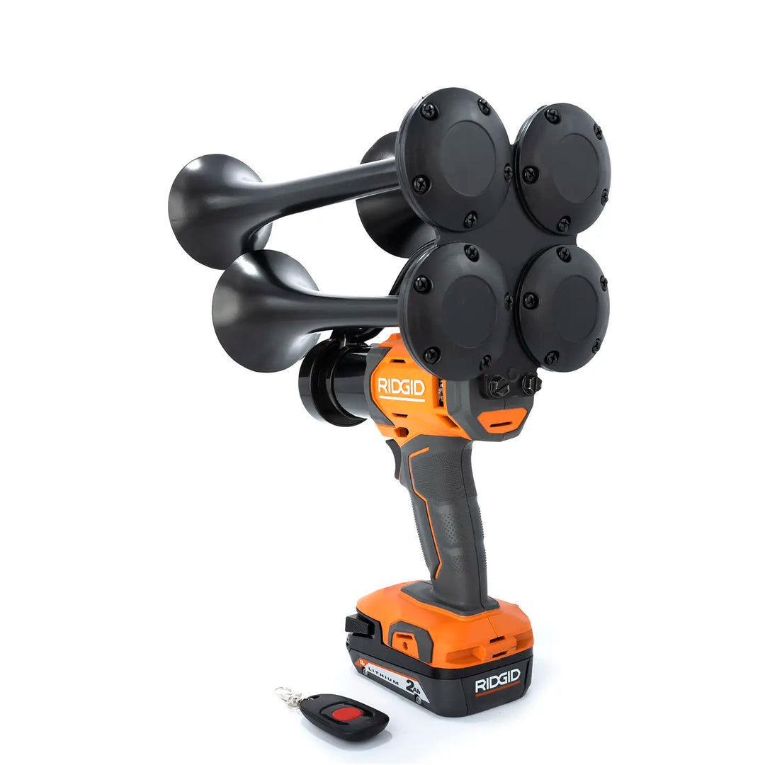 Handheld Ridgid Core Quad train horn drill 4 trumpet model ready to use out of the box 140dB