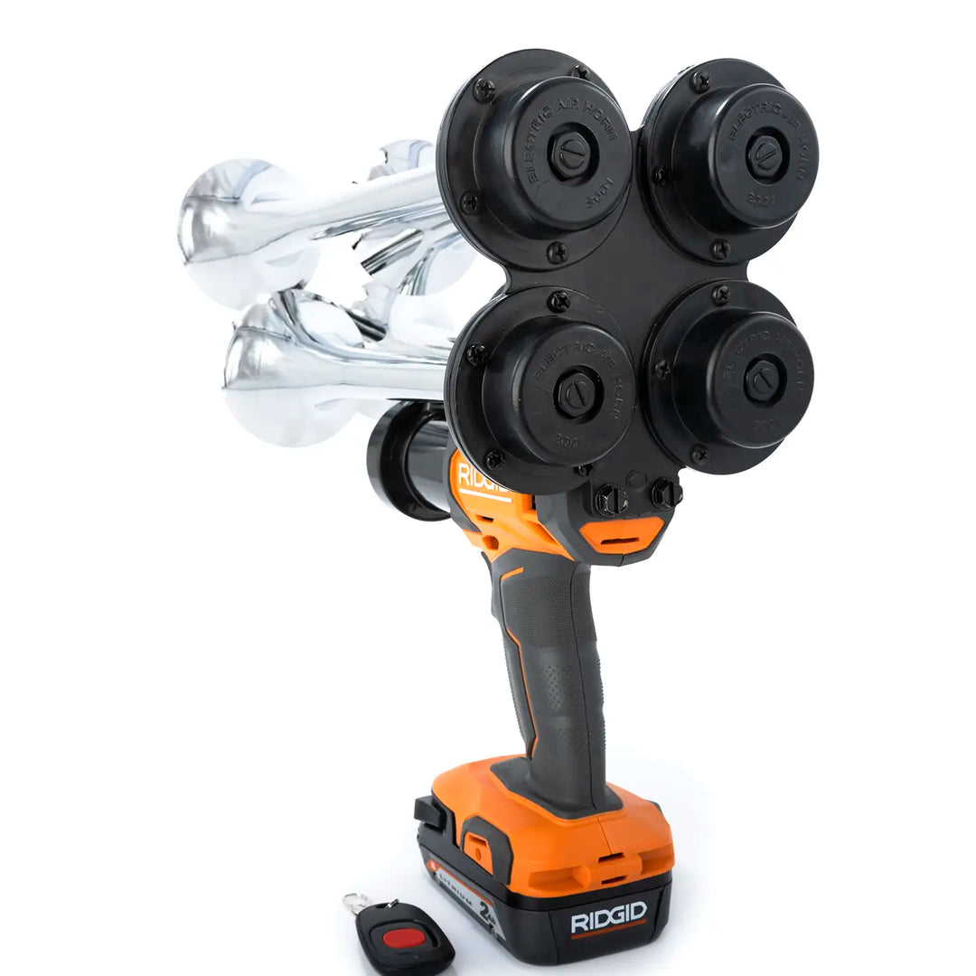 Ridgid Pulsefire Premium Extreme silver train horn drill portable 18V air horn ready to use out of the box 150dB