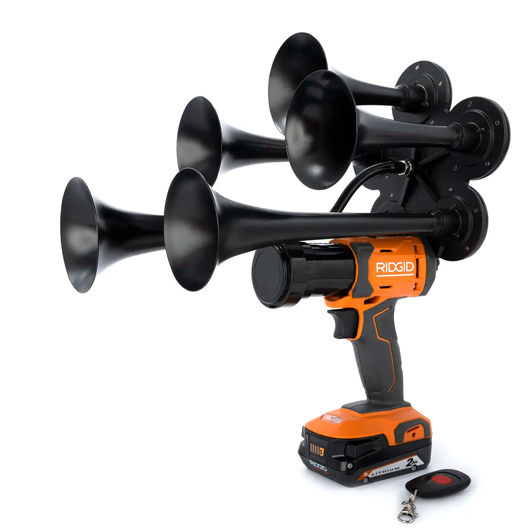 Ridgid train horn drill Thunderstrike 5-Trumpet Model with wireless remote control 140dB