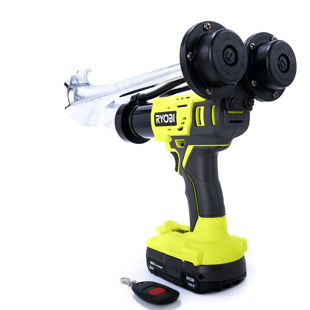 Compact Ryobi Dual chrome train horn air horn design with remote and two trumpets