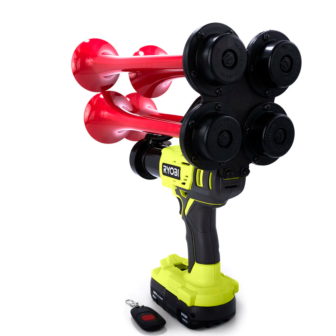 Portable Ryobi train horn drill boss gun edition ready to use out of the box