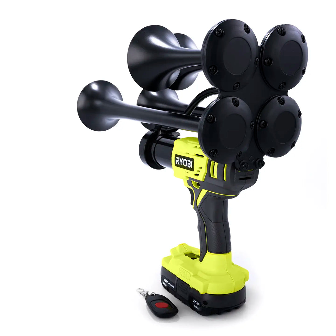 Handheld Ryobi Core Quad train horn drill boss gun style ready to use out of the box