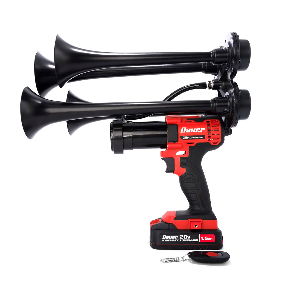 Train Horn for Bauer Batteries | Portable Bauer 20V cordless train horn black design handheld air horn