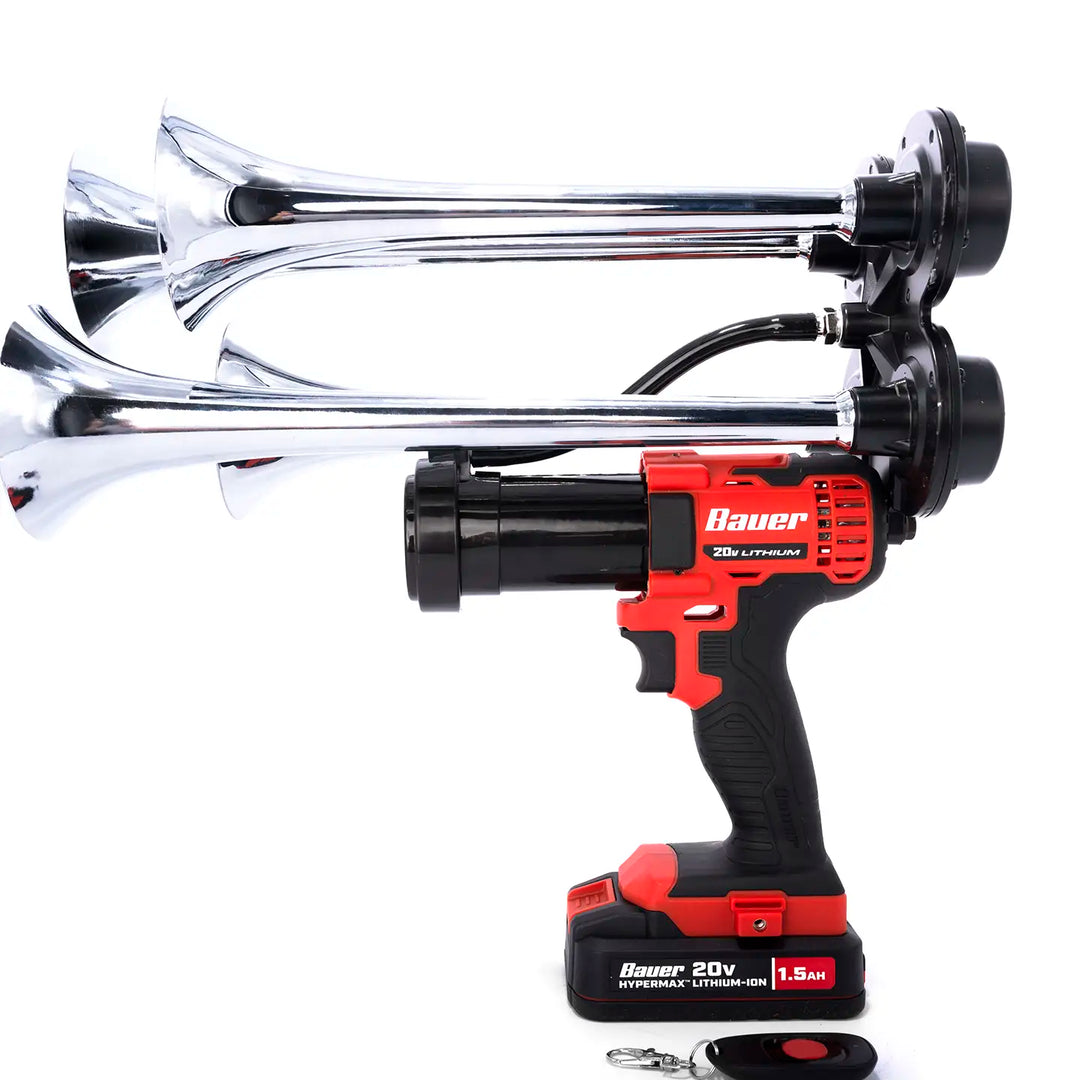 Train Horn for Bauer Batteries | Cordless silver Pulsefire 20V handheld train horn premium extreme