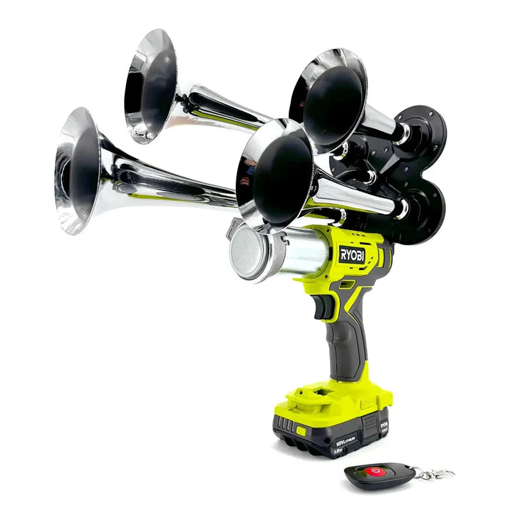 Train Horn for Ryobi Batteries |  Impact Train Air Horn with Remote Control Chrome